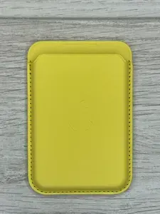 Кожаный картхолдер на айфон magsafe/ MagSafe Wallet / картхолдер magsafe / Визитница магсейф / Желтый