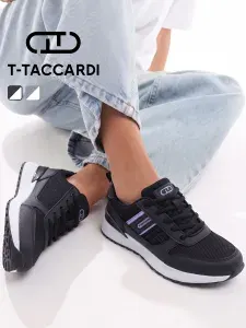 Кроссовки T.TACCARDI кожаные черные дышащие