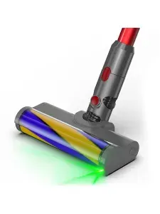 Турбощетка Detect с лазером к пылесосам Dyson V10 V11 V15 V7 V8 с зеленой подсветкой и мягким валиком для уборки твердых полов