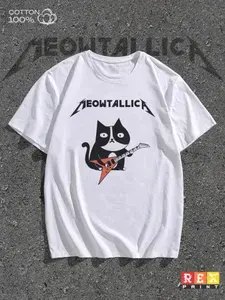 Футболка с принтом Meowtallica 1 шт