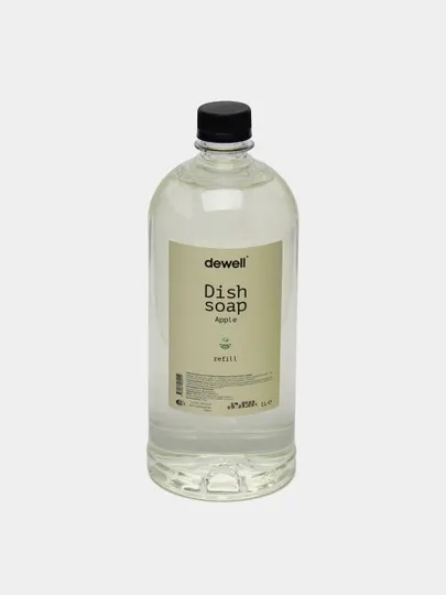 Гель для мытья посуды Dewell с ароматом Яблока Refill, 1 л