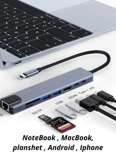 Докстанция, Type - C,Lightning USB HUB, для MacBook, iPad Pro и Андроид и iOS samsung dex