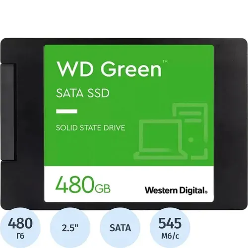 Western Digital Внутренний SSD-диск (WDS480G3G0A)