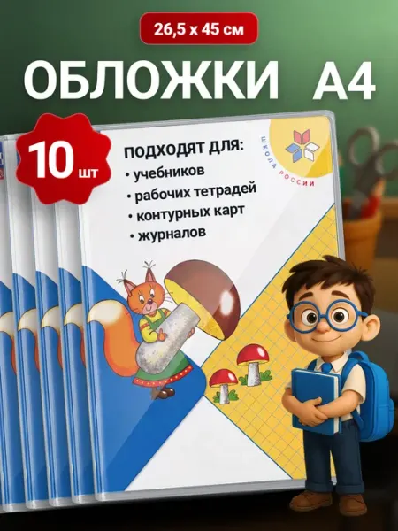 Обложки для учебников школа России 10 штук СЭнергия