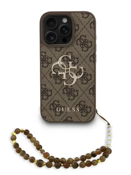 Чехол на iPhone 16 Pro Max из экокожи с браслетом на руку GUESS