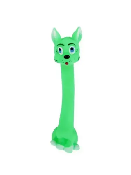 Игрушка для собак Гантель кошка виниловая 21 см Зооник