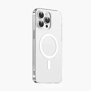 Чехол для iPhone 15 Pro Keephone X-Crystal Never Yellow MagSafe Case, Прозрачный чехол айфон 15 Про, Прозрачный