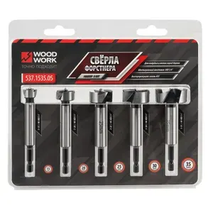 Сверло Форстнера набор 5 шт. 15/20/25/30/35 WOODWORK арт. 537.1535.05