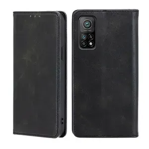 Чехол-книжка MyPads для Xiaomi Mi 10T/Mi 10T Pro / Сяоми Редми Ми 10t Про,Телячья кожа,закрывающаяся на магнит,черный