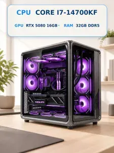FIRESTRIKE Системный блок FIRESTRIKE PRO (Intel Core i7-14700KF, RAM 32 ГБ, SSD 3000 ГБ, NVIDIA GeForce RTX 5080 (16 Гб), Windows 11 Pro), желтый, черно-серый