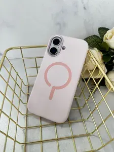 Чехол для iPhone 17 / айфон 17 / Светло-розовый с кольцом магсейф magsafe Bucksuiti soft-touch покрытие