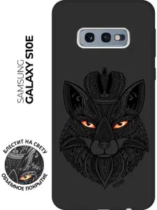 Ультратонкая защитная накладка Soft Touch для Samsung Galaxy S10e с 3D принтом "Fox Queen" черная