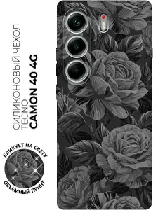 Чехол на Tecno Camon 40 4G / 40 Pro 4G с принтом "Великолепие нуара" матовый черный