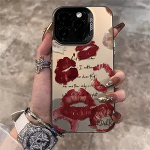 Чехол на Самсунг S25 / SAMSUNG S25 Чёрный дизайн с принтом шикарных красных губ противоударный для флагманского линейки