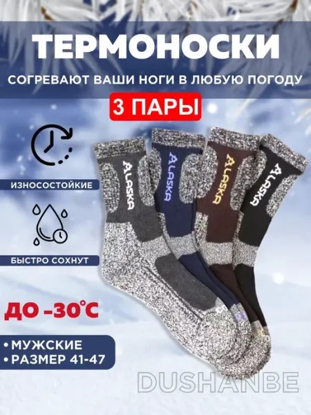 Термоноски носки теплые 3 пары ALASKA