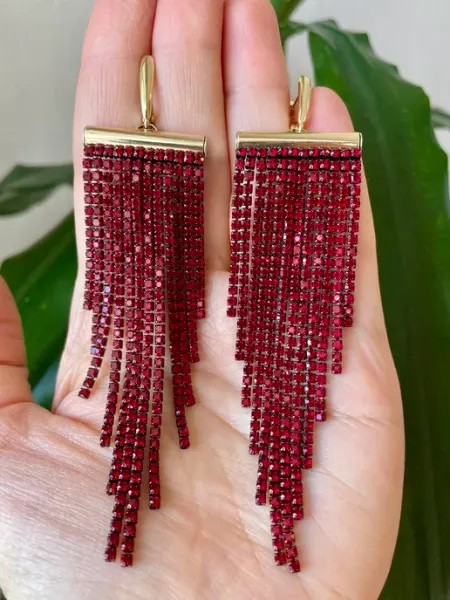 Серьги бордовые бижутерия Shopbusin