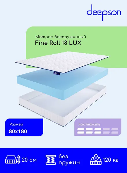 Матрас 80x180 ортопедический буспружинный Fine Roll 18 LUX высота 20 см