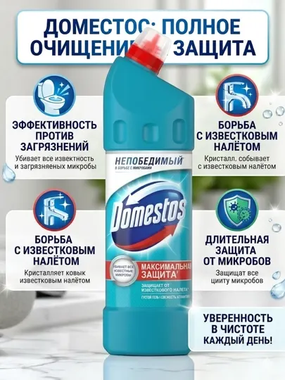 Чистящее средство "Domestos", универсальное, антибактериальное, 500 мл