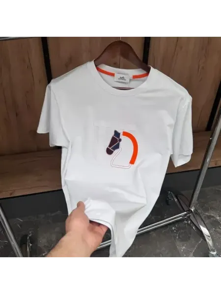 Футболка HERMES с принтом без бренда