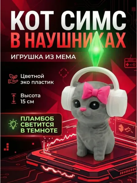 Кот Симс мем из автобуса серый