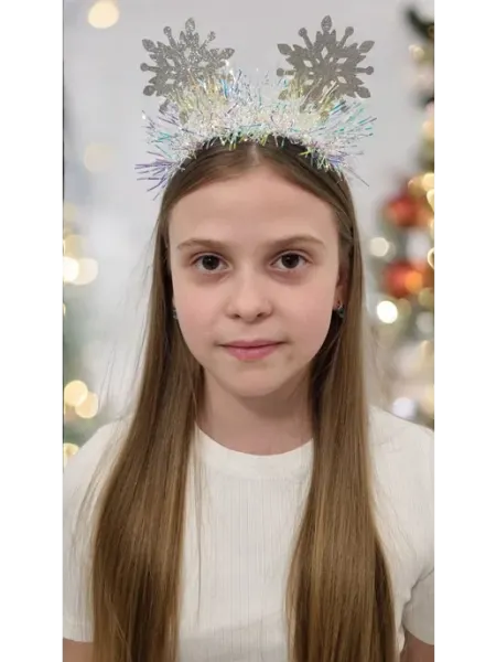 Новогодний ободок снежинка для девочки Beauty Kidds