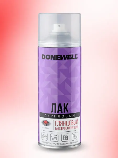 DONEWELL Лак акриловый универсальный глянцевый,520мл