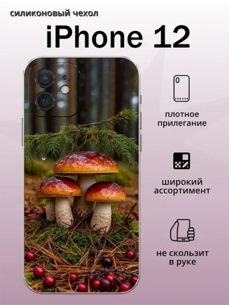 Чехол на iPhone 12 грибы aiiir