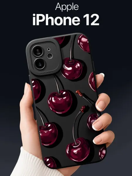 Чехол на iPhone 12 с вишнями SCDesign