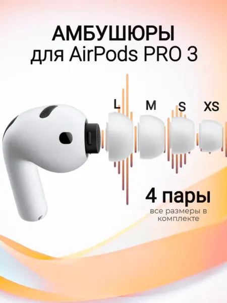 Амбушюры для AirPods Pro 3 всех размеров XS, S, M, L