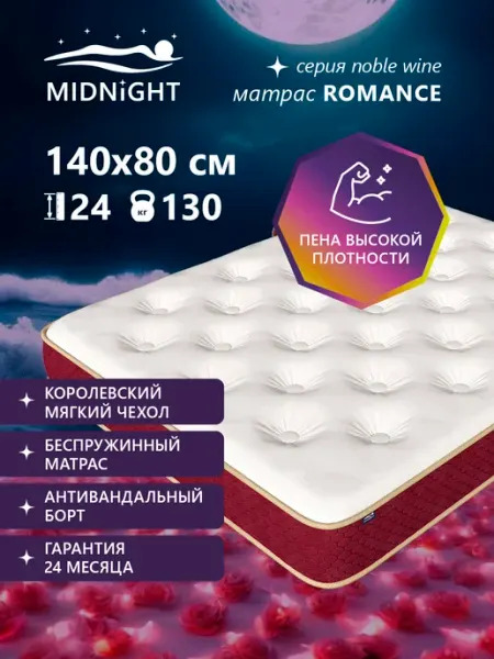 Матрас 80х140 ортопедический на кровать MIDNIGHT