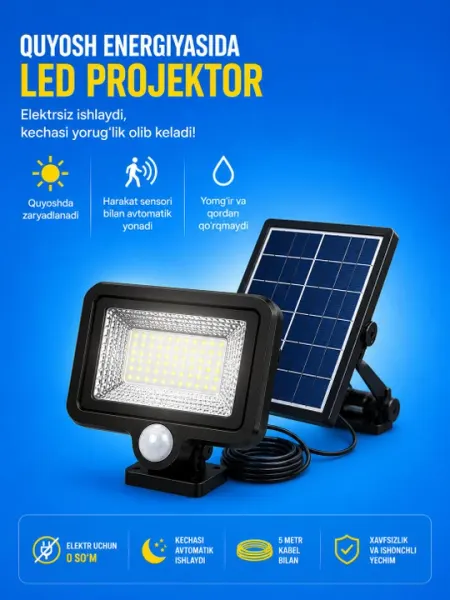Солнечный LED светильник-проектор для двора и сада, декоративное освещение