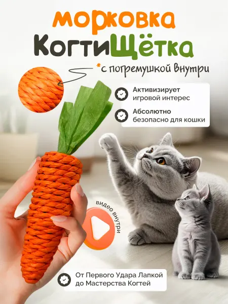 DPzoo Игрушка для кошек с мятой когтеточка шуршащая