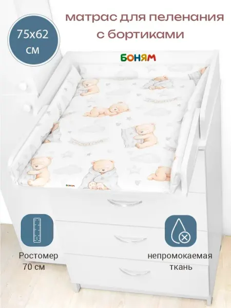 Матрас пеленальный с бортиками