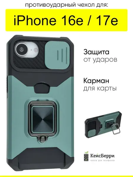 Чехол для iPhone 16e, серия Plastic slot КейсБерри.