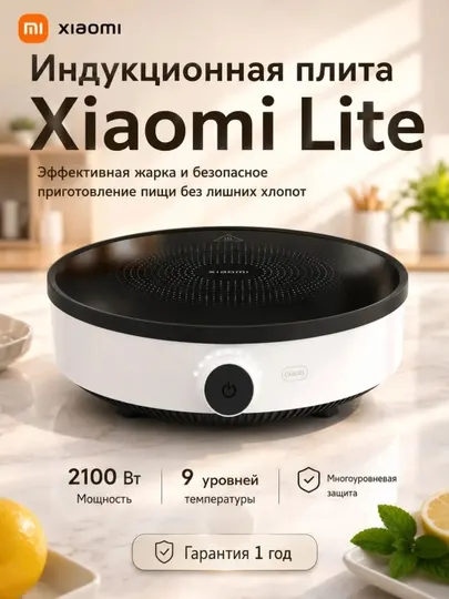 Индукционная электрическая плита Xiaomi Induction Cooker Lite EU, 2100 Вт