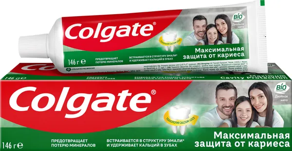 Зубная паста колгейт максимальная защита от кариеса двойная мята 100МЛ