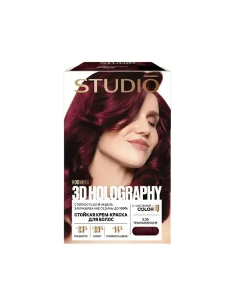Стойкая крем-краска для волос, тон 3.56 Studio