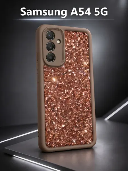 Чехол на Samsung Galaxy A54 5G защитный с блёстками ЧЕХОЛБЕРИ