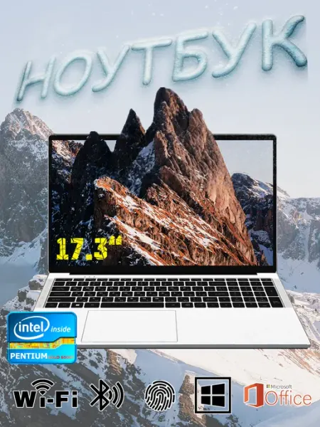 17.3" HD Ноутбук, Intel Celeron N5095, 20+512 ГБ, серебро FRONSH