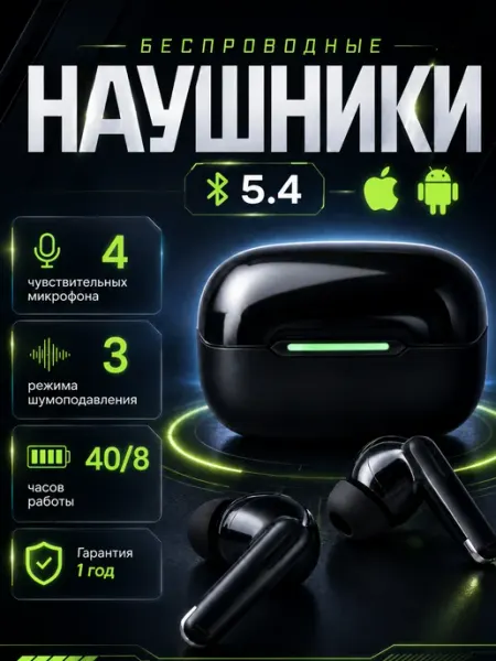 Наушники беспроводные для iphone и андроид. Сочный бас MKR