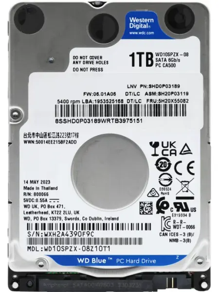 Жесткий диск 1 ТБ WD10SPZX Blue для ноутбука WD