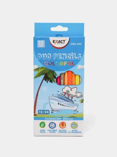 Цветные карандаши, двухсторонние, EXACT DRQ005