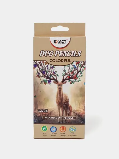 Цветные карандаши двухсторонние EXACT DRQ006