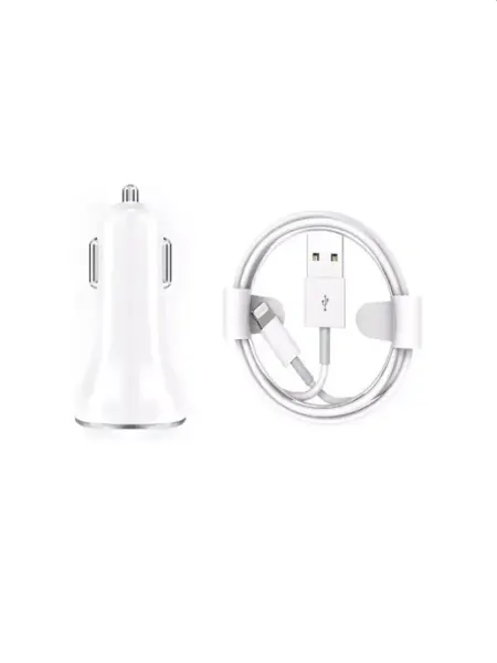 Автомобильное зарядное устройство USB + кабель Lightning 1м AKS Sale