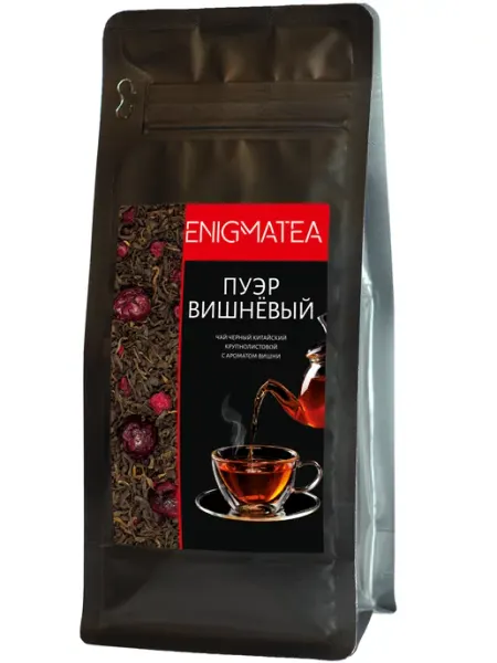 Чай черный Пуэр шу вишневый с ягодами, 125 г ENIGMATEA