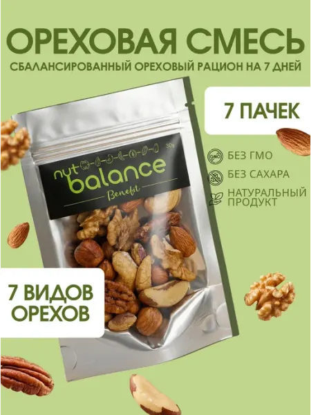 Набор орехов BENEFIT - порционная ореховая смесь на 7 дней Nut Balance