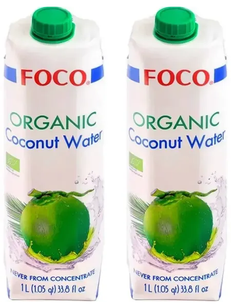 Кокосовая вода organic 1 л х 2 шт foco