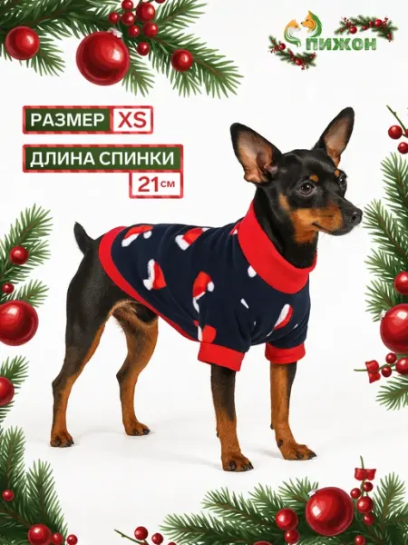 Толстовка для собак и кошек, размер XS Пижон