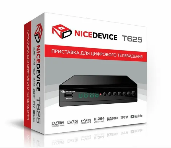 ТВ приставка для телевизора NICEDEVICE T625 DVB-T/T2/C (USB/поддержка Wi-Fi/ IPTV)