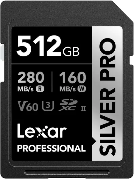 Карта памяти Lexar Professional SILVER PRO SDXC 512GB (280/160Mb/s) UHS II V60 U3 (LSDSIPR512G-BNNNG)